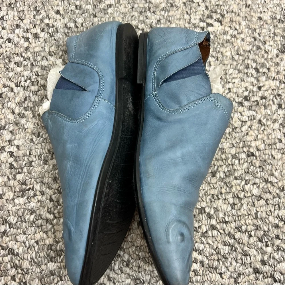 Bueno Turkey soft blue leather molded detail slip on shoes slides EU 40 US 9-9.5 - Picture 6 of 13